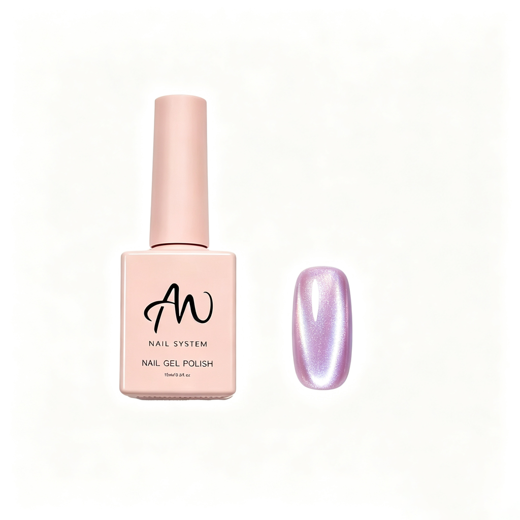 AMO Cat Eye Magnetic UV Gel Polish | Purple Color Shimmer Glossy Nail Art Gel for Salon & Home Use