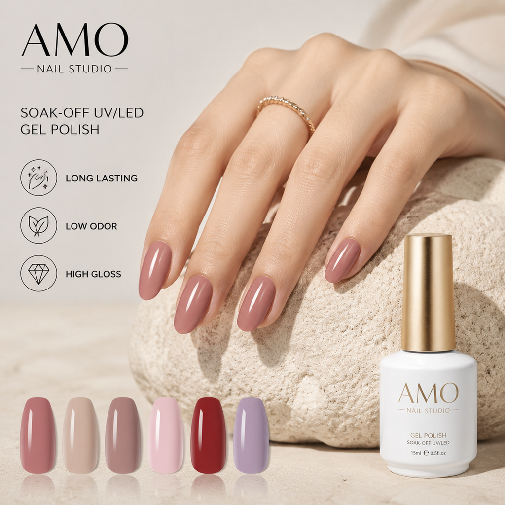 AMO NAIL STUDIO Crushed Diamond Shimmer Glitter Gel Polish Long Lasting UV Nail Gel For Salon&Home Use