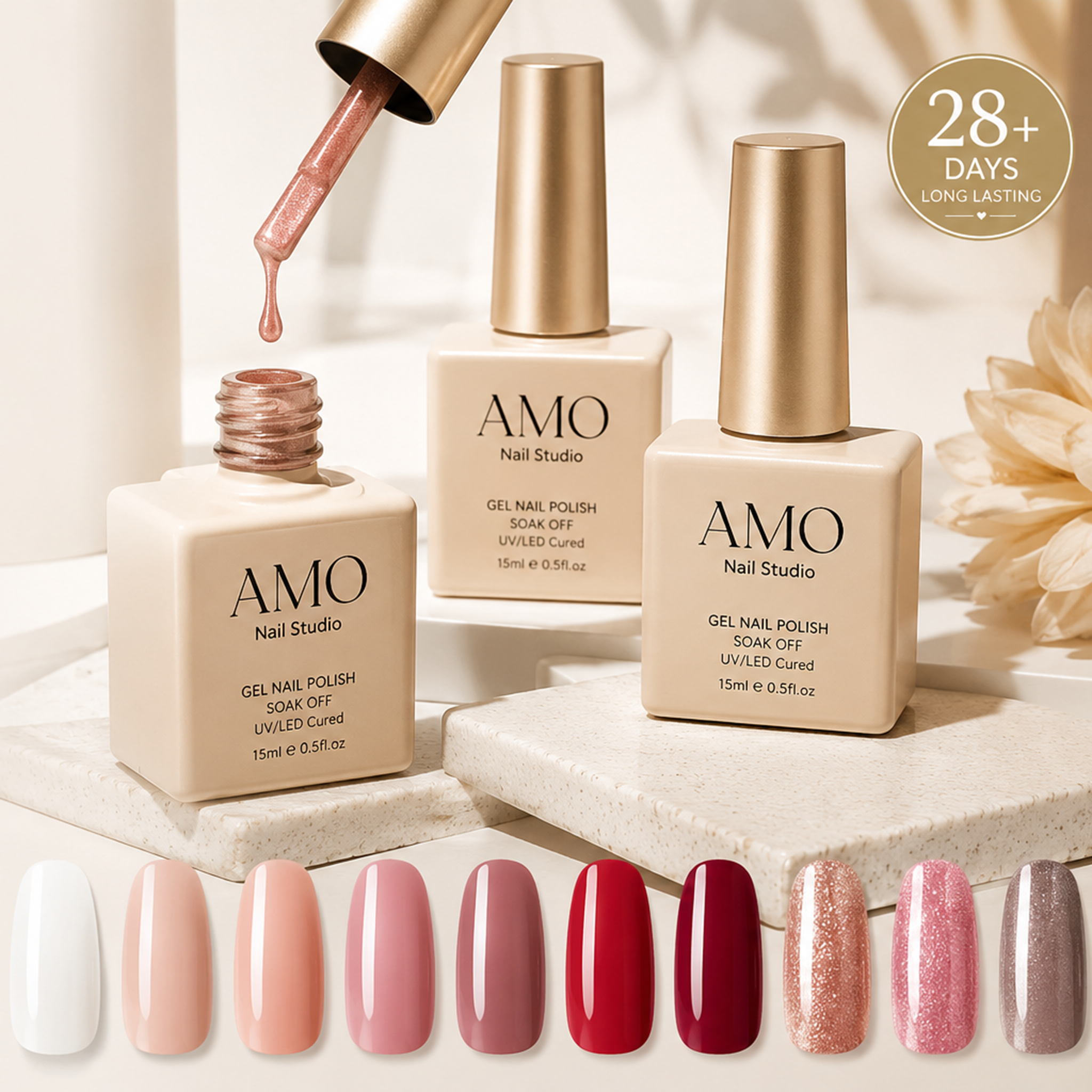 AMO NAIL STUDIO Crushed Diamond Shimmer Glitter Gel Polish Long Lasting UV Nail Gel For Salon&Home Use