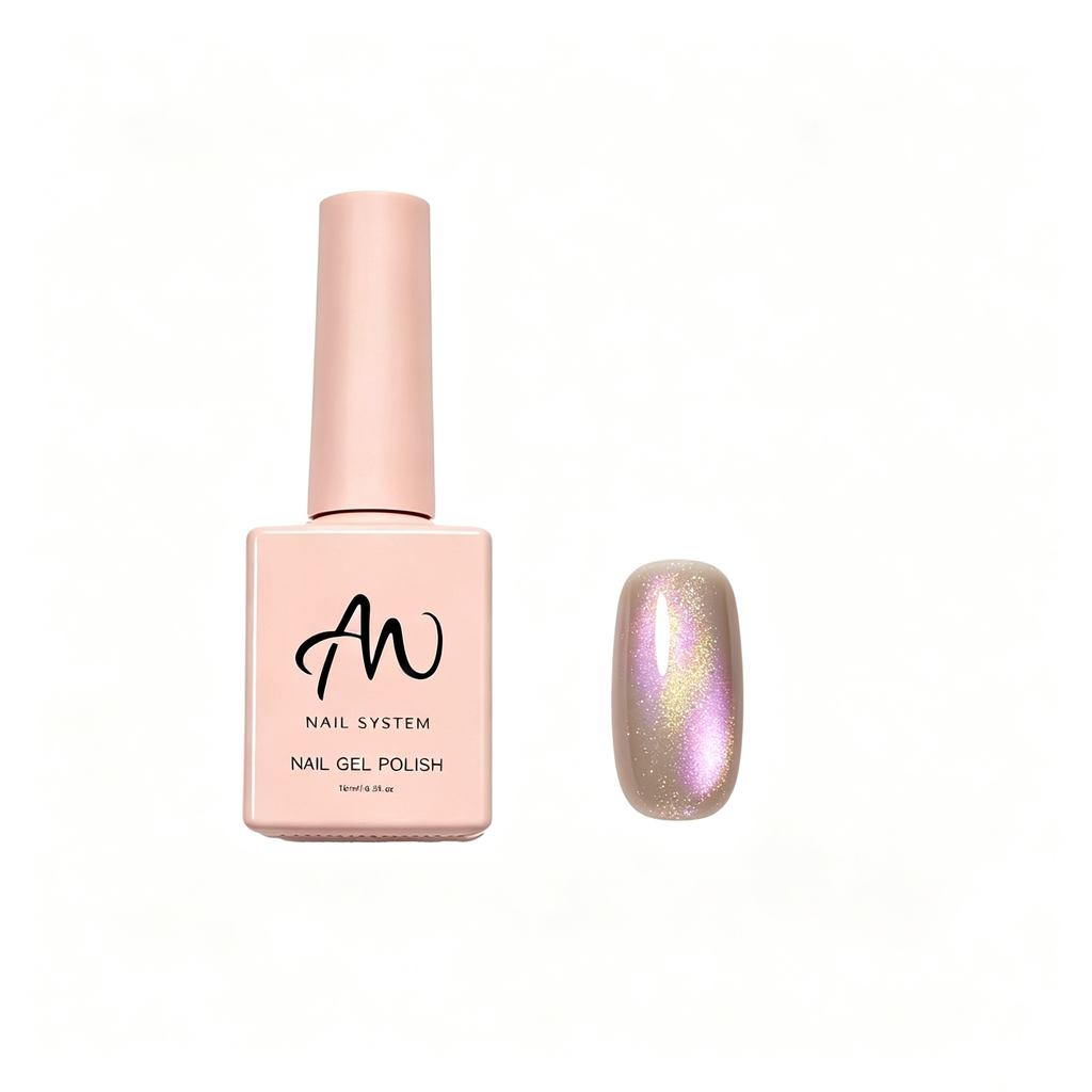 AMO Cat Eye Magnetic UV Gel Polish | Pinkish-purple Color Shimmer Glossy Nail Art Gel for Salon & Home Use