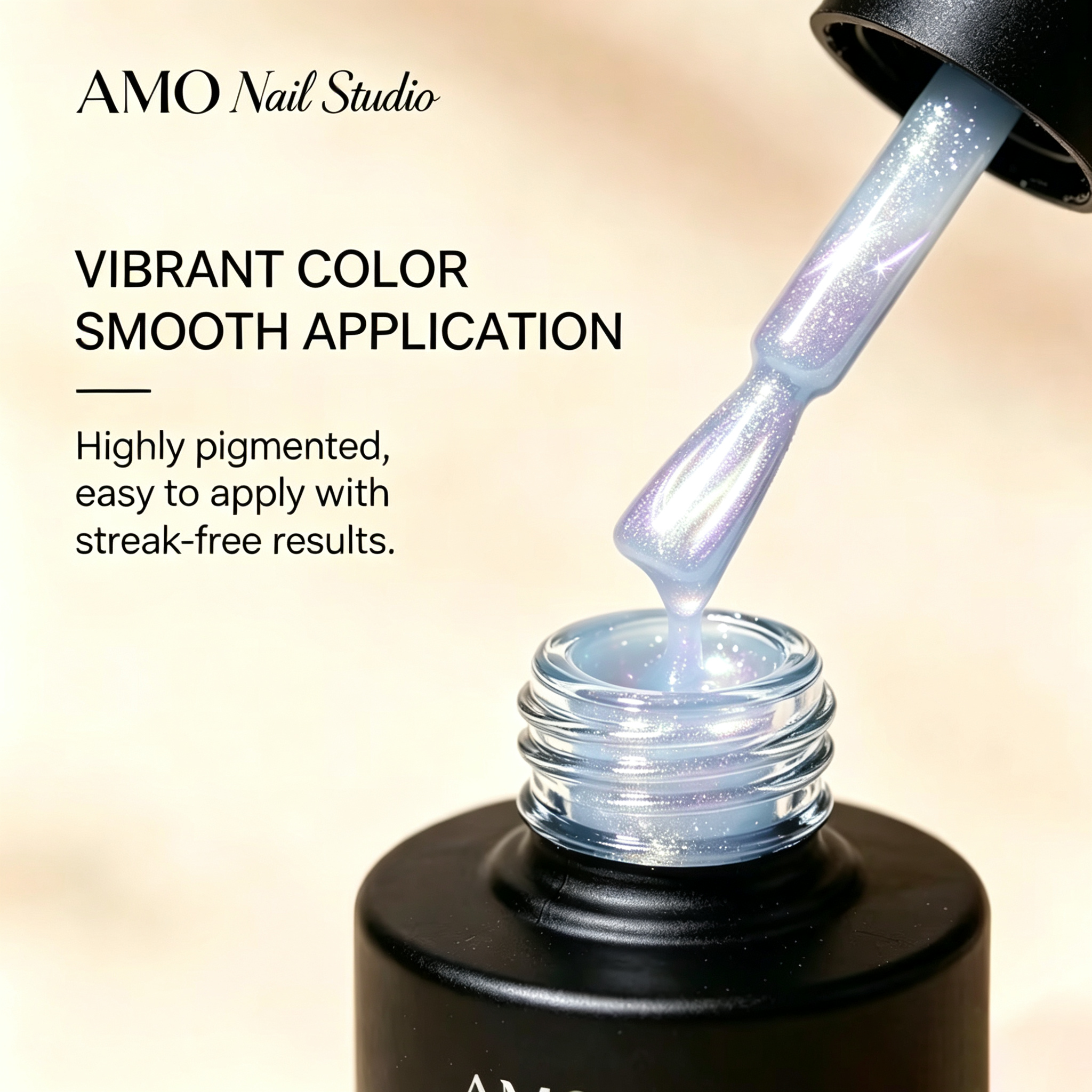 AMO Cat Eye Magnetic UV Gel Polish | Ice Blue Silver Color Shimmer Glossy Nail Art Gel for Salon & Home Use