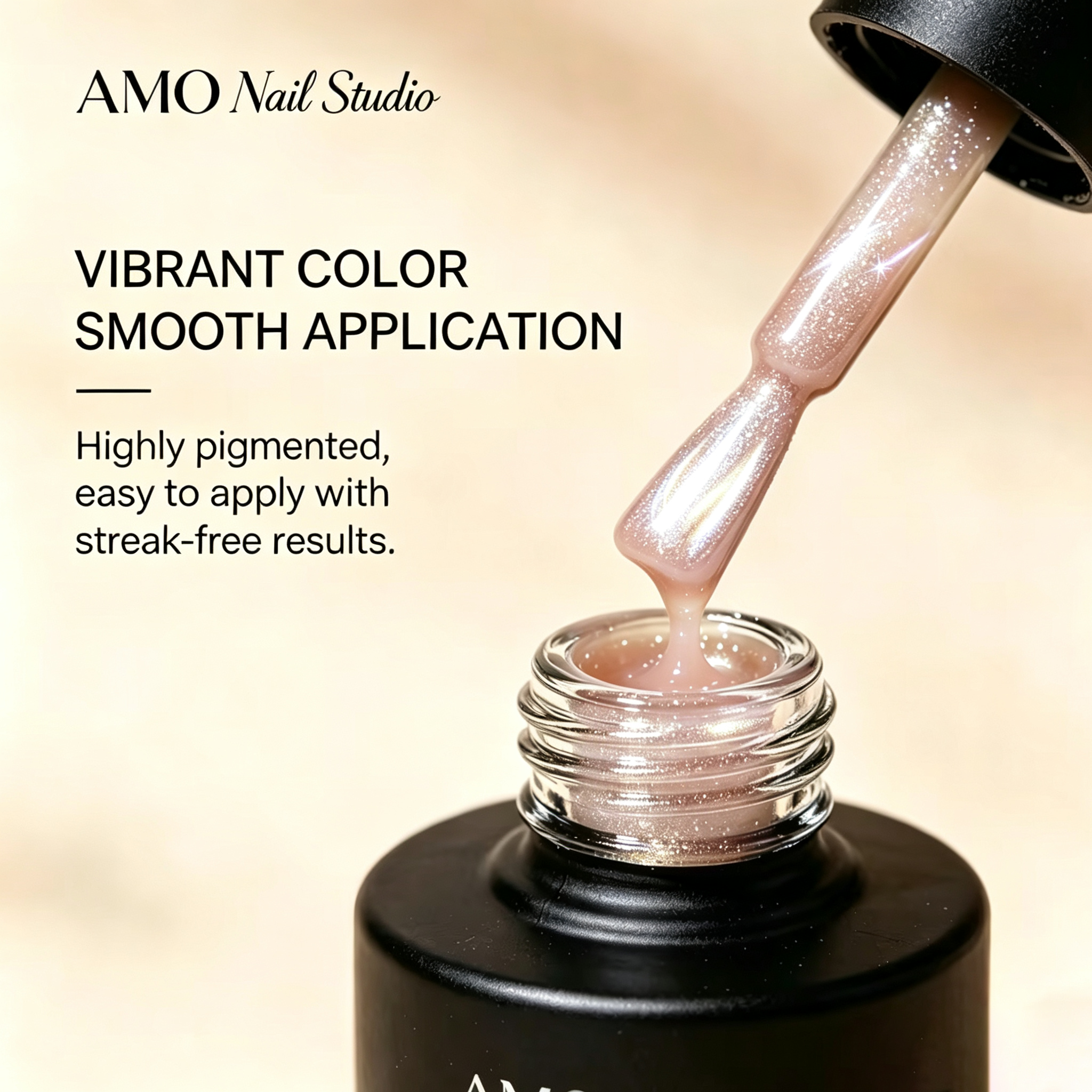 AMO Cat Eye Magnetic UV Gel Polish |Nude pink Color Shimmer Glossy Nail Art Gel for Salon & Home Use