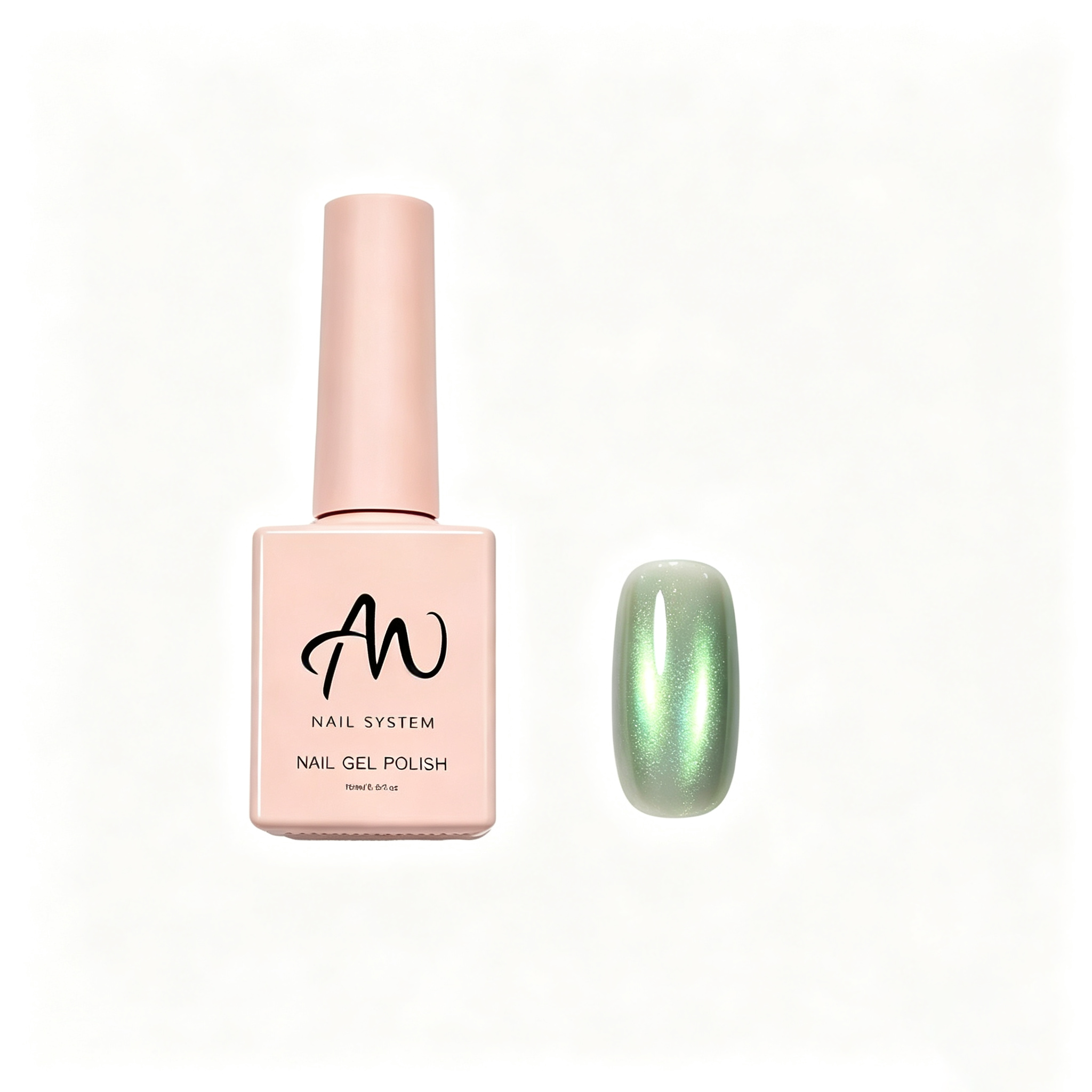 AMO Cat Eye Magnetic UV Gel Polish | Grey-green Color Shimmer Glossy Nail Art Gel for Salon & Home Use