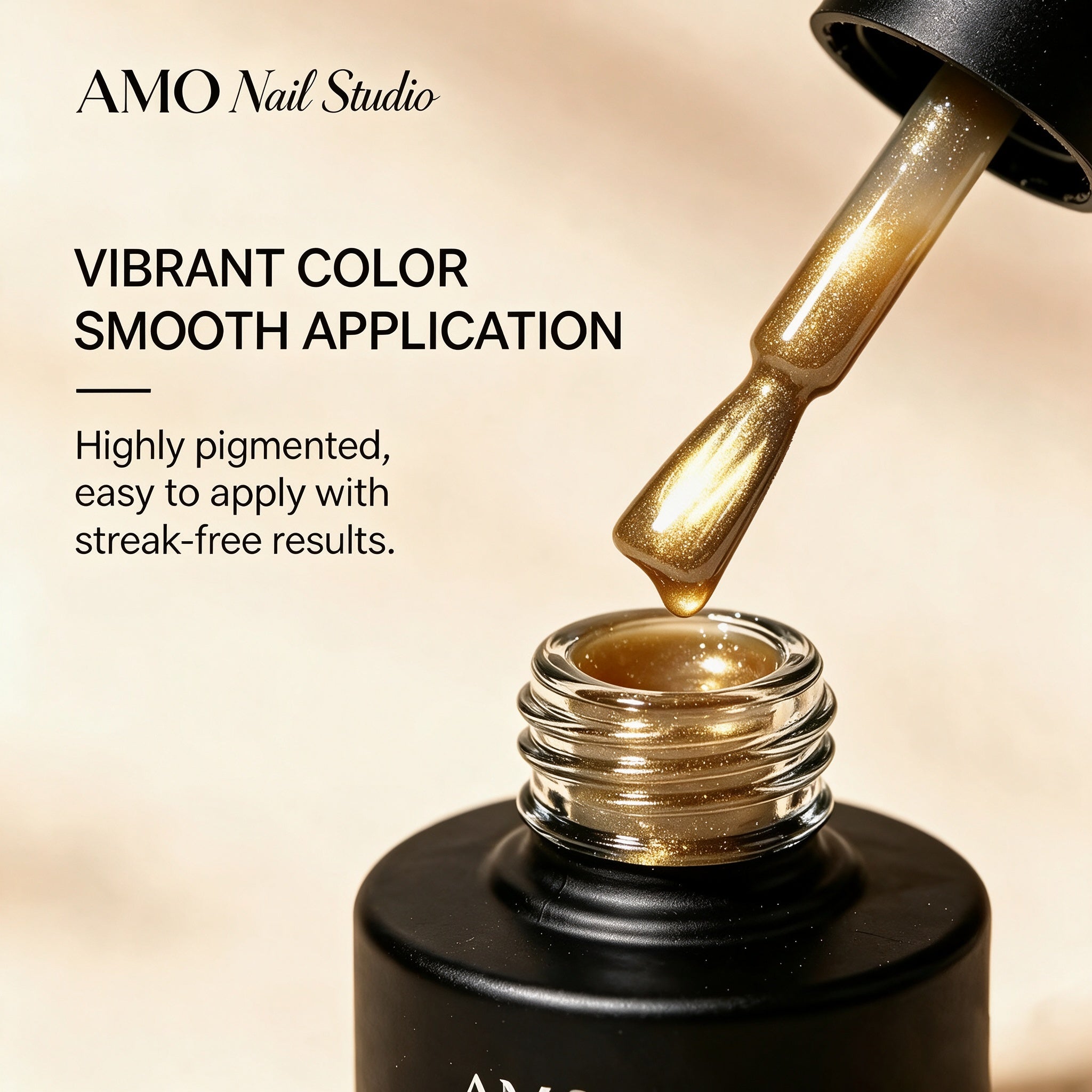 AMO Cat Eye Magnetic UV Gel Polish | Gold Color Shimmer Glossy Nail Art Gel for Salon & Home Use