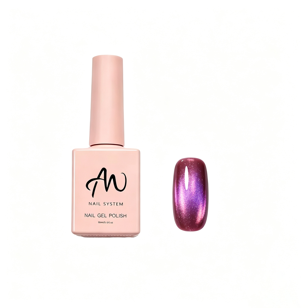 AMO Cat Eye Magnetic UV Gel Polish |Rose Pink Shimmer Glossy Nail Art Gel for Salon & Home Use