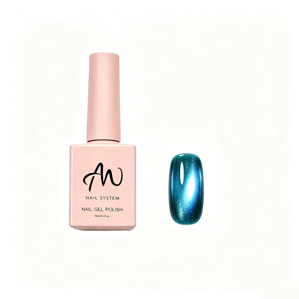 AMO Cat Eye Magnetic UV Gel Polish |Blue Shimmer Glossy Nail Art Gel for Salon & Home Use