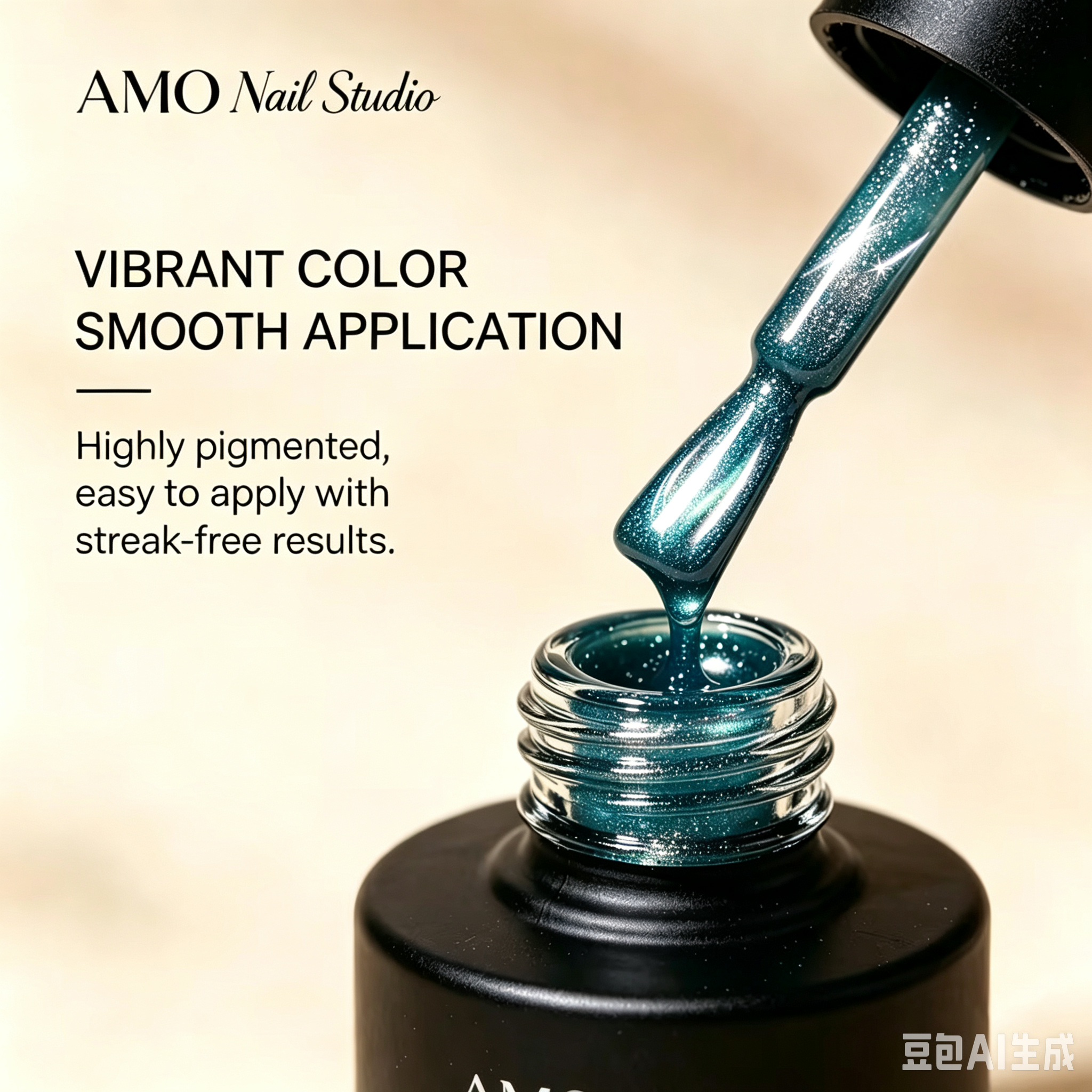 AMO Cat Eye Magnetic UV Gel Polish |Green Color Shimmer Glossy Nail Art Gel for Salon & Home Use