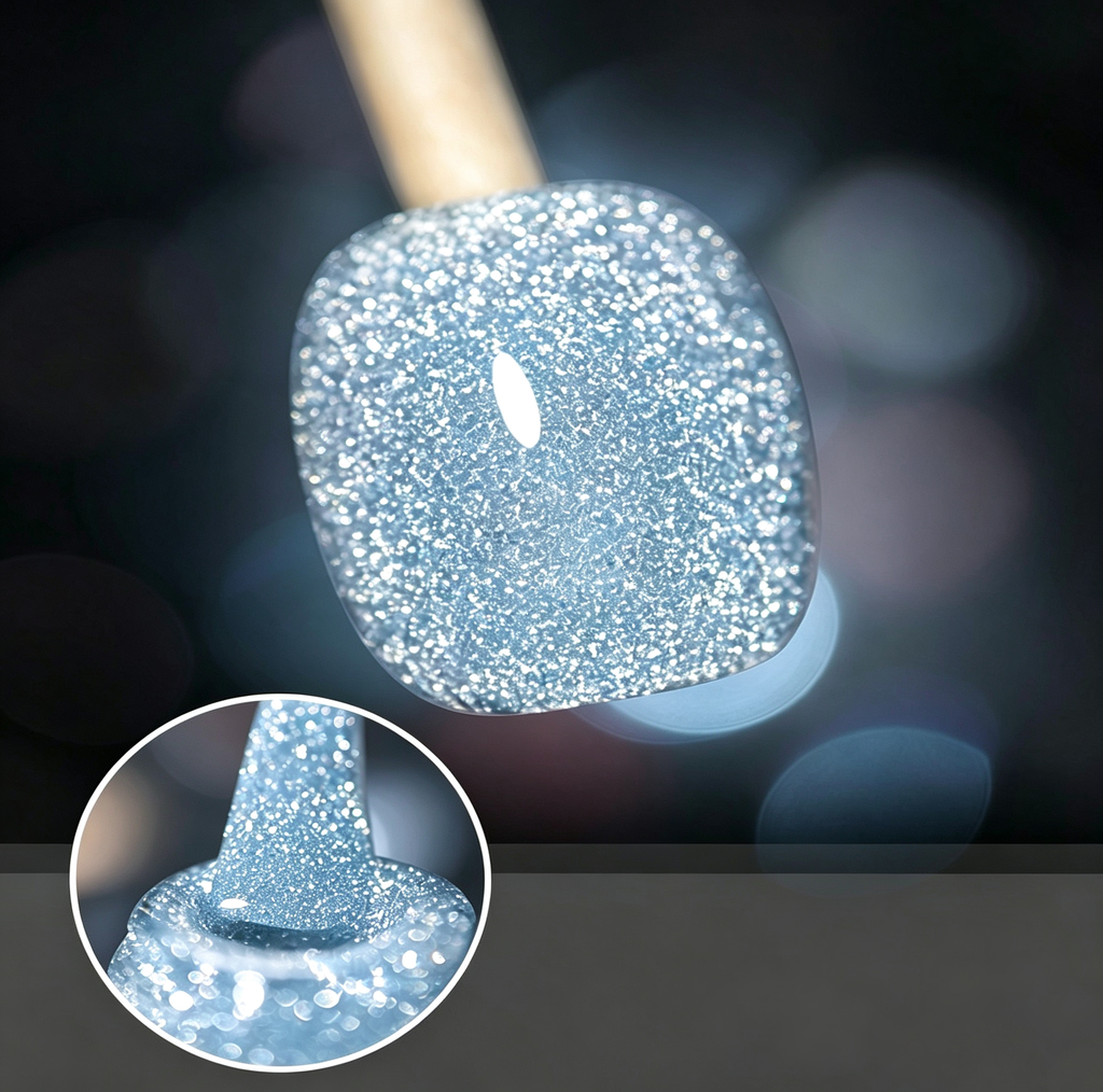 AMO NAIL STUDIO Crushed Diamond Glitter Gel Nail Polish- Light Blue Diamond Glitter