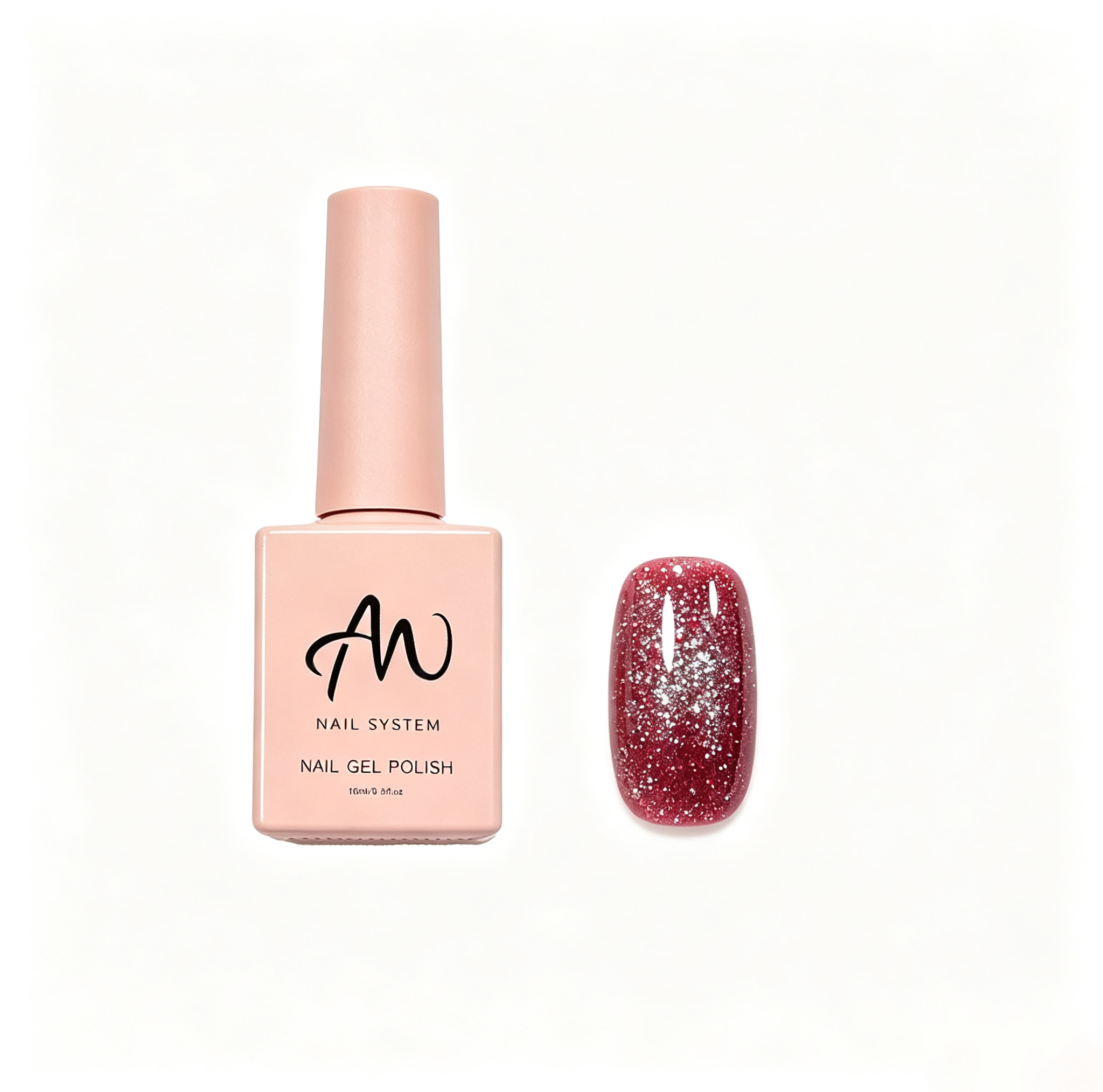 AMO NAIL STUDIO Crushed Diamond Glitter Gel Nail Polish- Red Color
