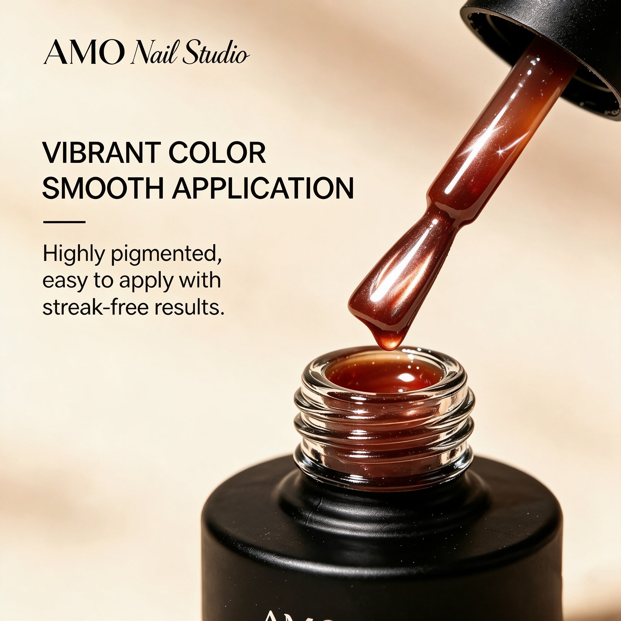 AMO Cat Eye Magnetic UV Gel Polish | Cherry Red Color Shimmer Glossy Nail Art Gel for Salon & Home Use