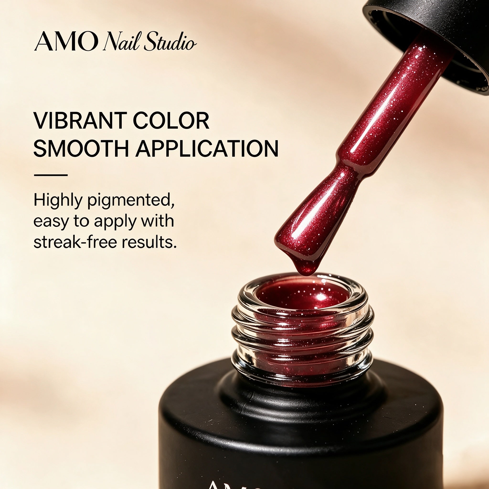 AMO Cat Eye Magnetic UV Gel Polish | BurgundyColor Color Shimmer Glossy Nail Art Gel for Salon & Home Use