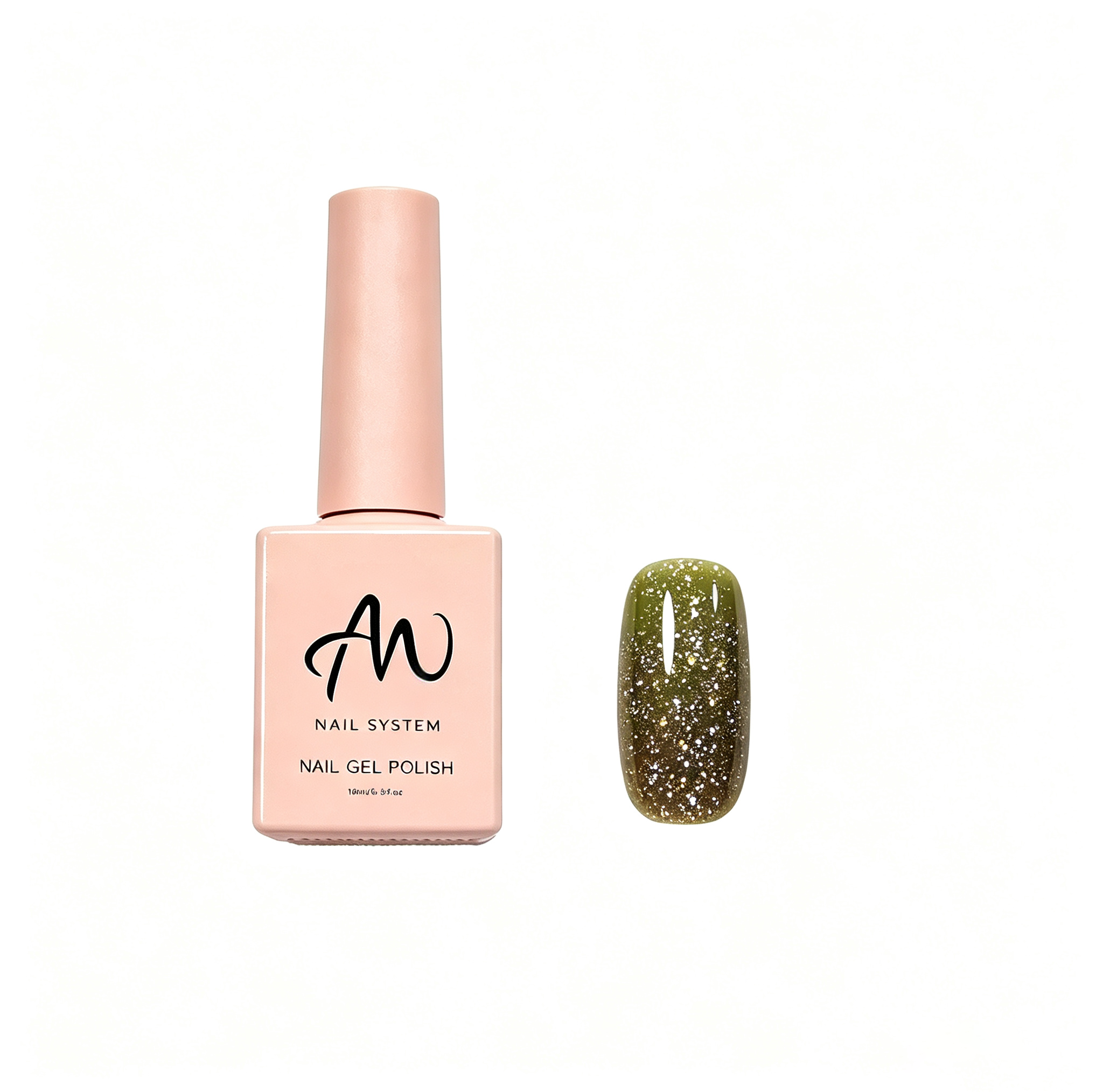 AMO NAIL STUDIO Crushed Diamond Glitter Gel Nail Polish- Olive Green Color (Copy)