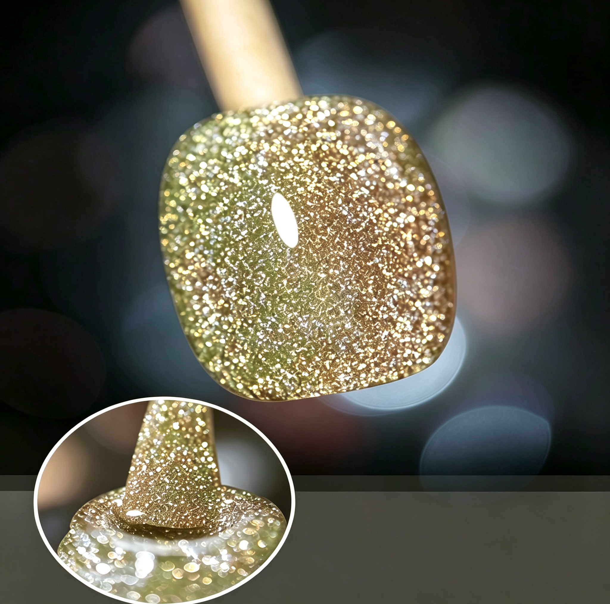 AMO NAIL STUDIO Crushed Diamond Glitter Gel Nail Polish- Olive Green Color (Copy)