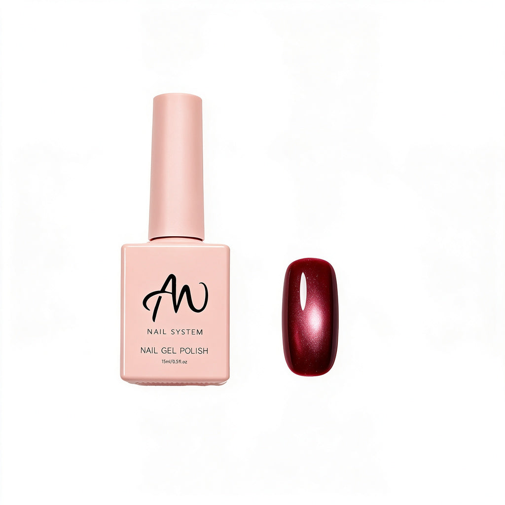 AMO Cat Eye Magnetic UV Gel Polish | Deep red Color Shimmer Glossy Nail Art Gel for Salon & Home Use