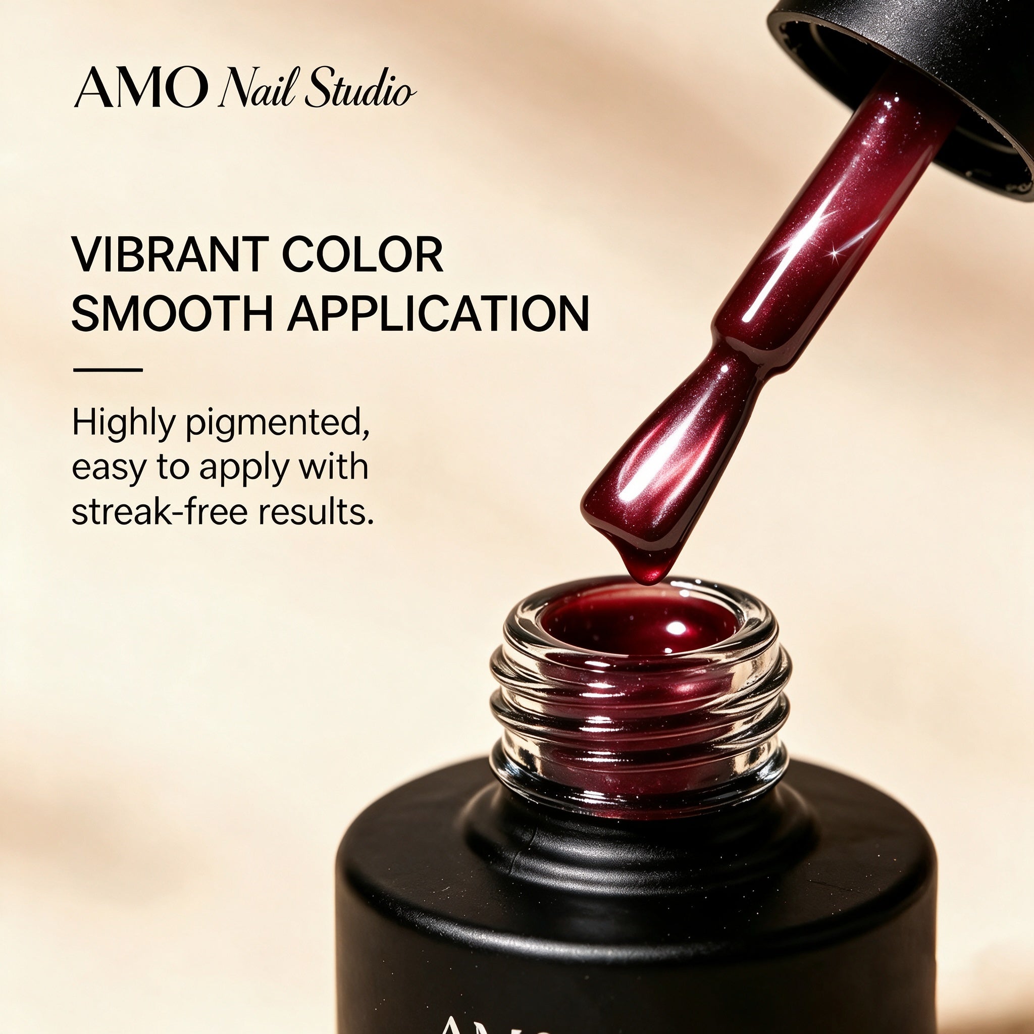 AMO Cat Eye Magnetic UV Gel Polish | Deep red Color Shimmer Glossy Nail Art Gel for Salon & Home Use
