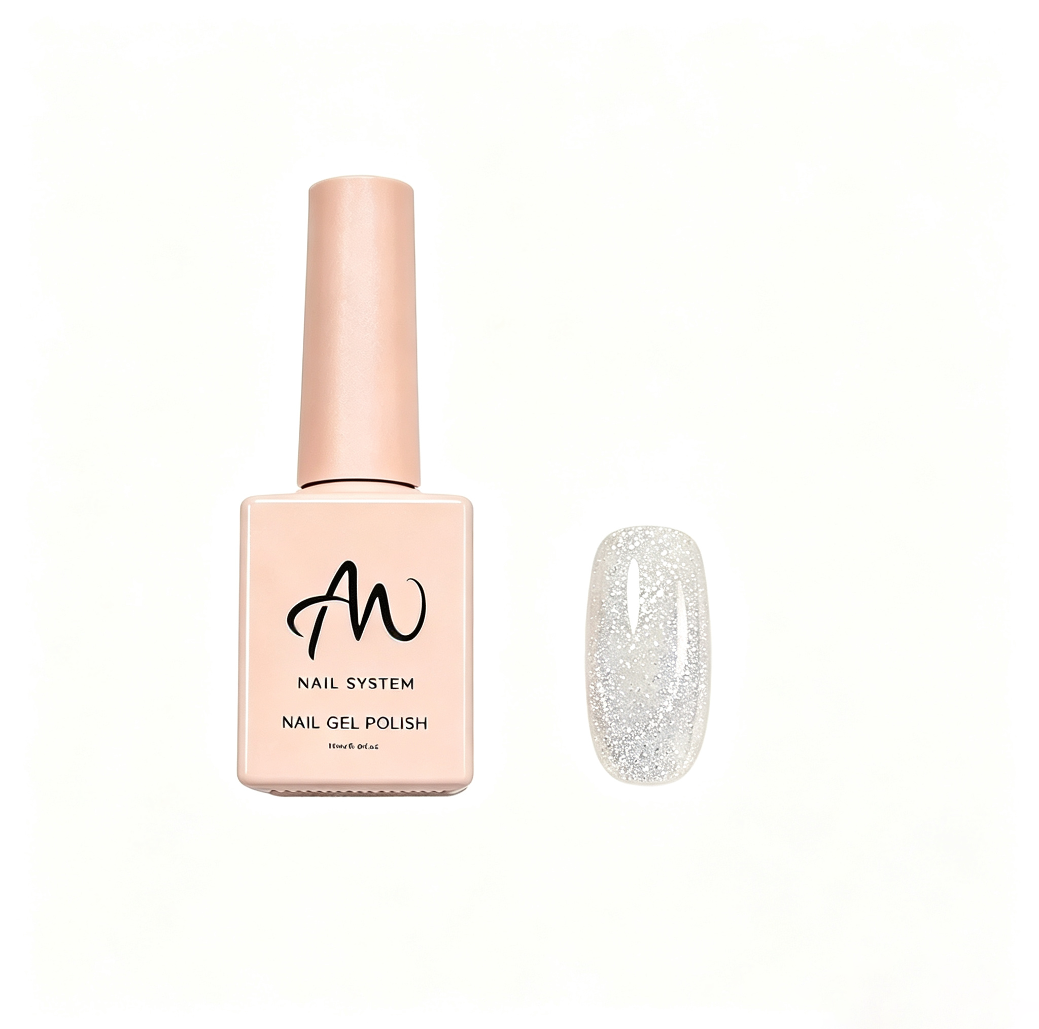 AMO NAIL STUDIO Crushed Diamond Glitter Gel Nail Polish- White Color