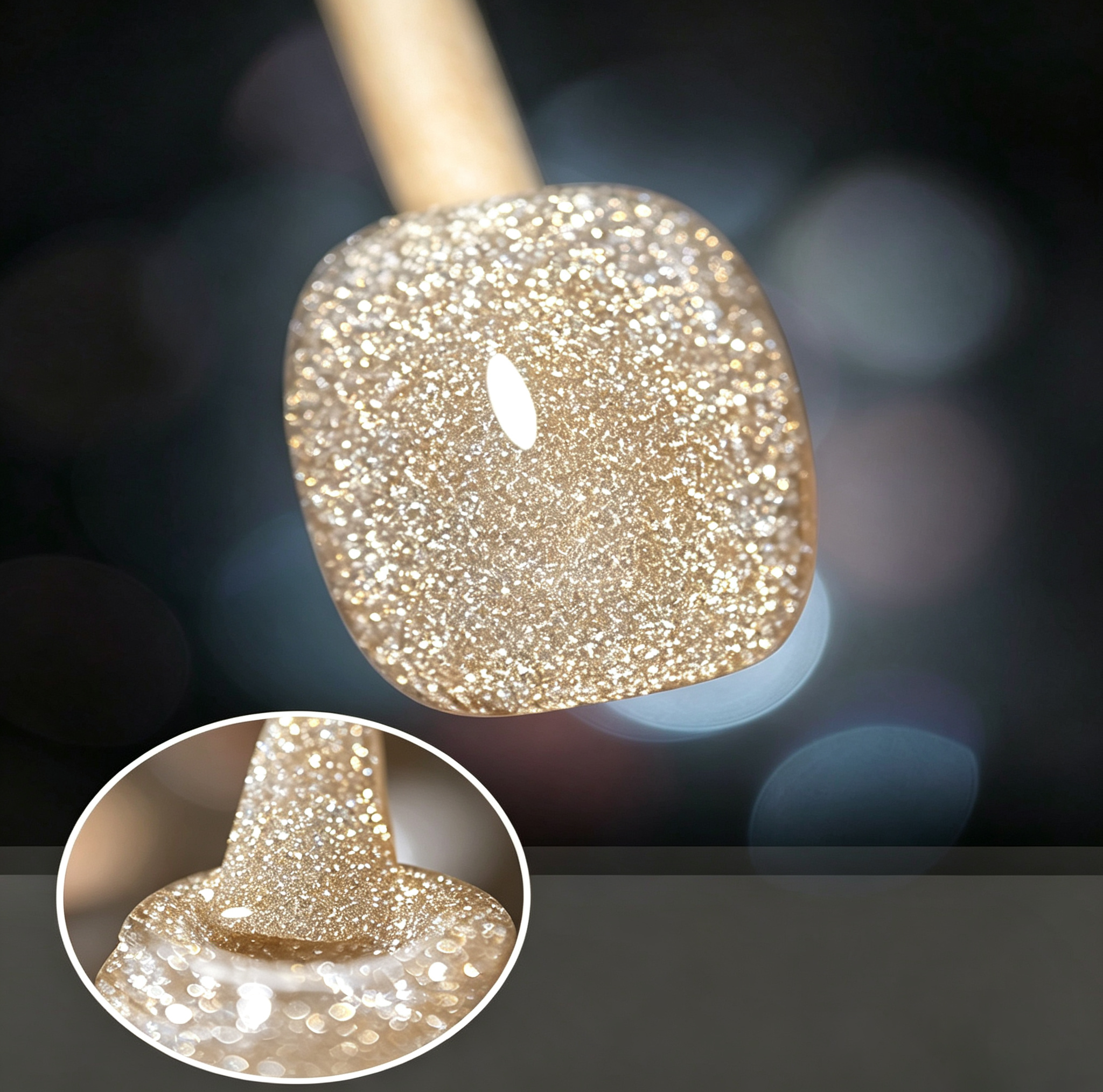 AMO NAIL STUDIO Crushed Diamond Glitter Gel Nail Polish- Gold Color