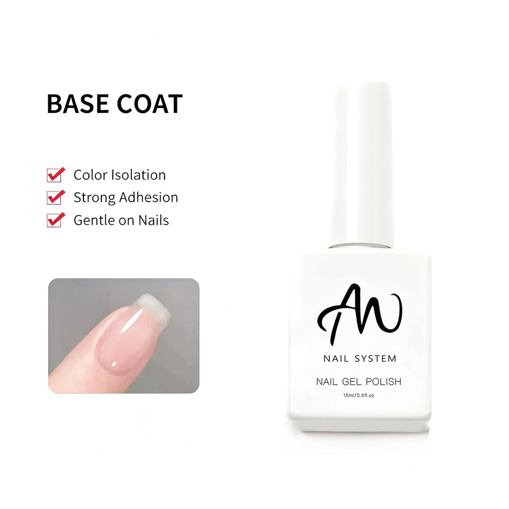 AMO Nail Base Coat Gel | Strong Adhesion Soak Off UV LED Nail Primer for Salon & DIY Manicure 15ml