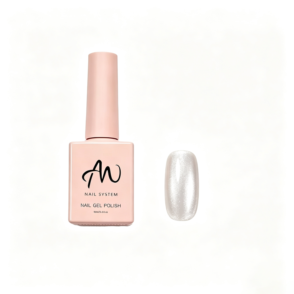 AMO Cat Eye Magnetic UV Gel Polish | White Color Shimmer Glossy Nail Art Gel for Salon & Home Use
