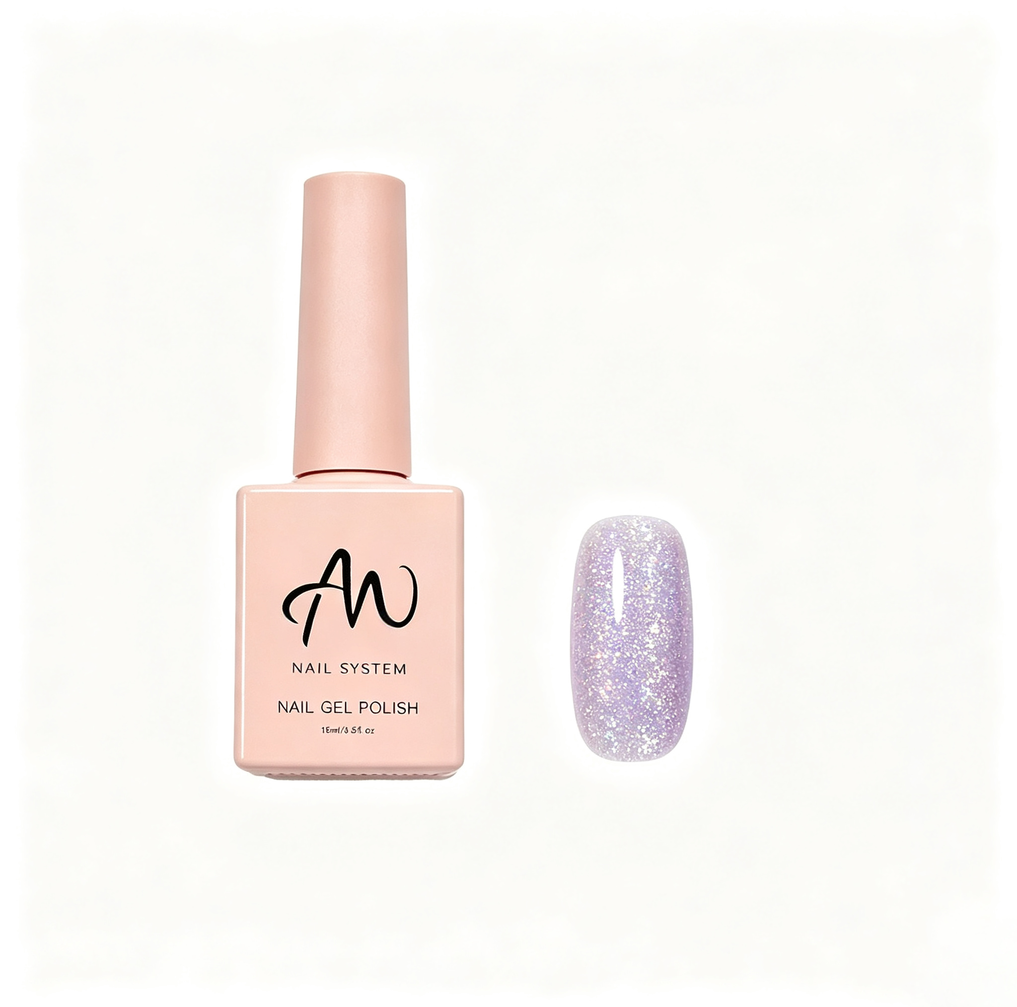 AMO NAIL STUDIO Crushed Diamond Glitter Gel Nail Polish- Purple