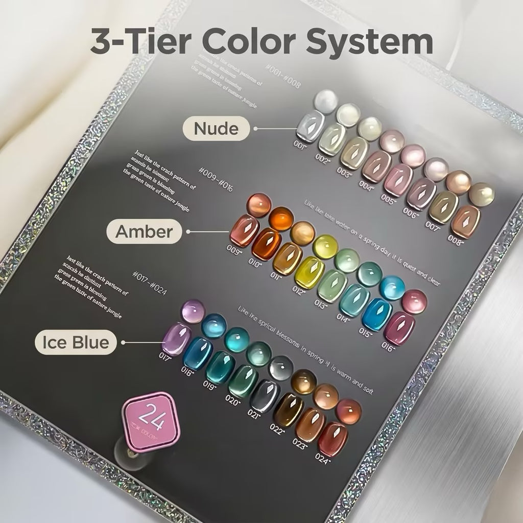 24 Colors Cat Eye Gel Nail Polish Set | Low MOQ Custom Private Label